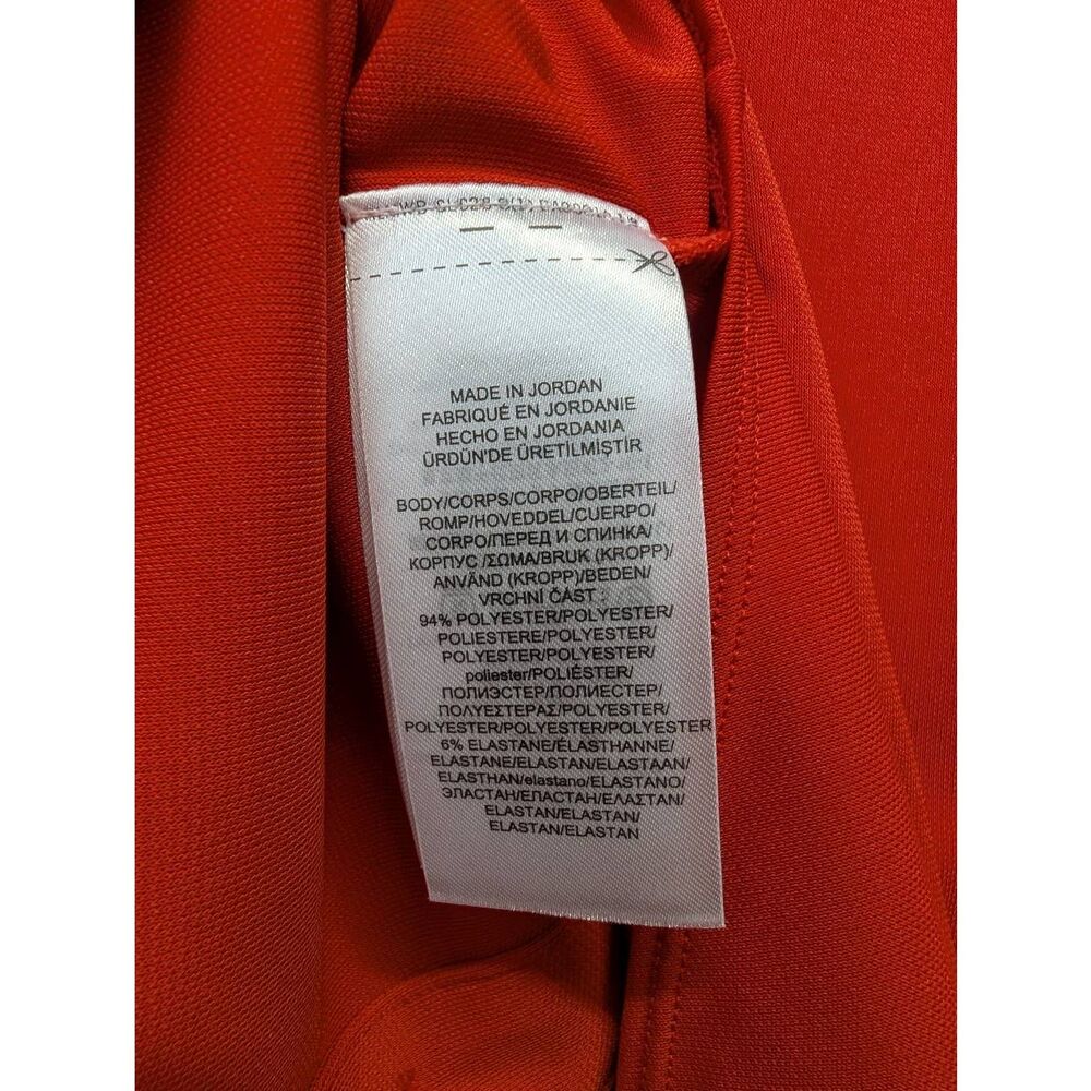 Lauren Ralph Lauren Women's Sz PL Sporting Orange Button Up Shirt Roll Tab Sleev - Picture 6 of 10